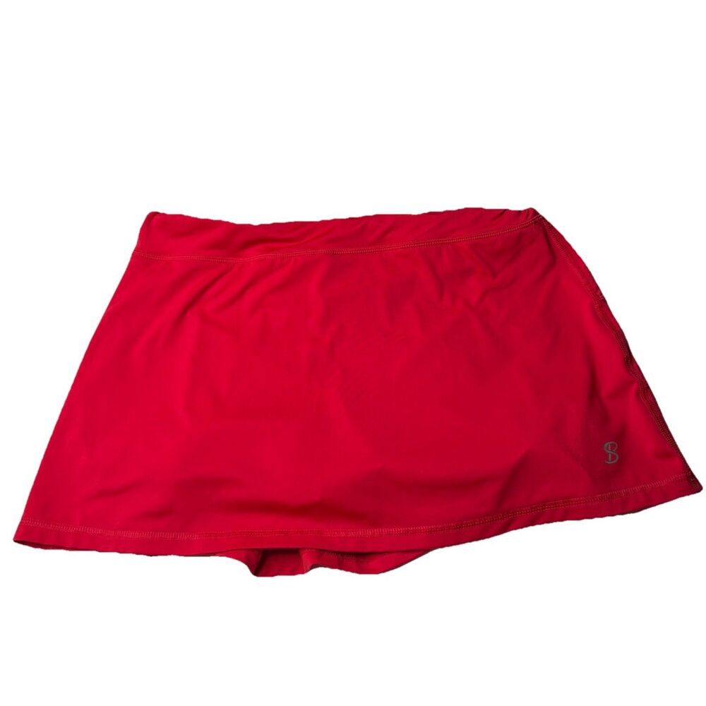 Sofibella Skort Skirt Cherry Red Golf Tennis Pickleball Stretch Size Large